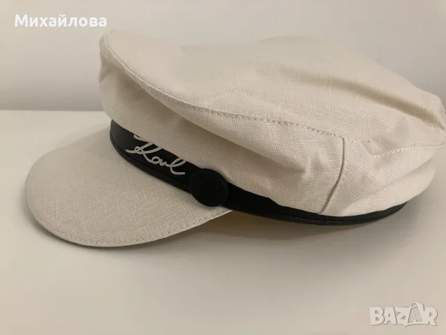 Karl Lagerfeld, бяла шапка с козирка – НОВА с етикет, снимка 4 - Шапки - 55600310