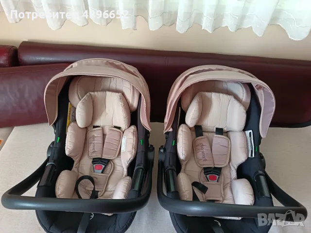 Количка Chipolino Duo Smart 3в1, Столчета за кола, Столчета за хранене Milk Shake, Обиколници Cotton, снимка 13 - Стоки за близнаци - 55408995