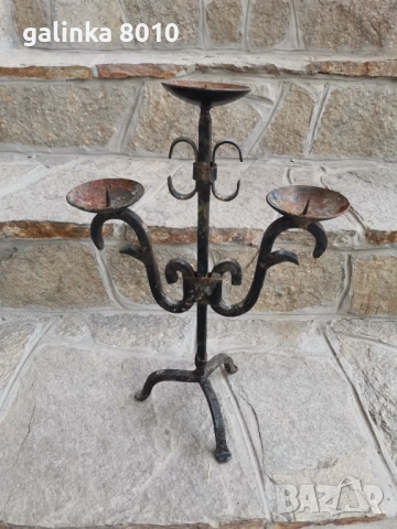 Стар свещник, снимка 2 - Антикварни и старинни предмети - 53963553