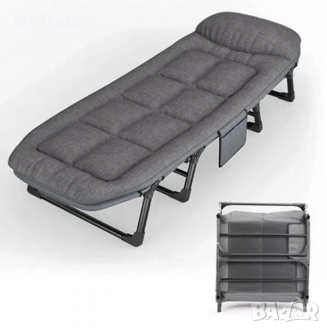 XXXL Сгъваемо походно легло тип шезлонг 200x70x35 см ДО 300 КГ, снимка 2 - Други стоки за дома - 54863532