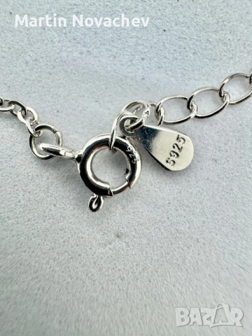 Сребърно колие с мойсанит (Диамант) 1 карат, снимка 9 - Колиета, медальони, синджири - 54090066