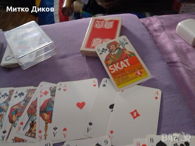 Карти за игра 32 винтидж немски нов в кутия Скат Skat, снимка 2 - Карти за игра - 54808992