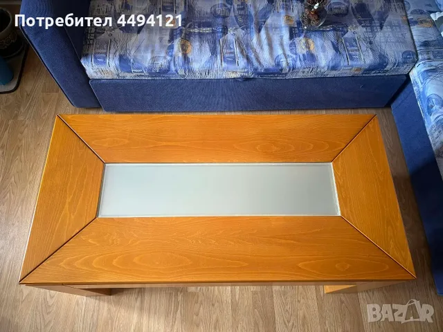 Холна маса от дърво и закалено стъкло , снимка 3 - Маси - 55600610