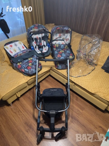 3 в 1 Cosatto Giggle Quad бебешка количка - Hare Wood, снимка 3 - Детски колички - 54593585