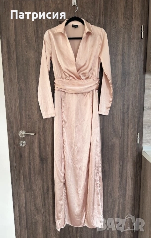 Нова Рокля, марка Pretty Little Thing, цвят шампанско/розов, материя сатен,за бал или гост на сватба, снимка 5 - Рокли - 54219492