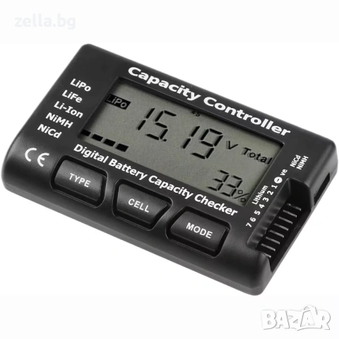 Дигитален тестер за батерии 18650 Li-Ion, LiPo, LiFe, NiMH, NiCd 2-7S с LCD дисплей 10441, снимка 3 - Друга електроника - 54694745