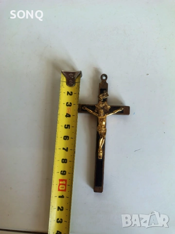 Страхотен Бронзов Кръст - Разпятие, снимка 7 - Антикварни и старинни предмети - 54065202