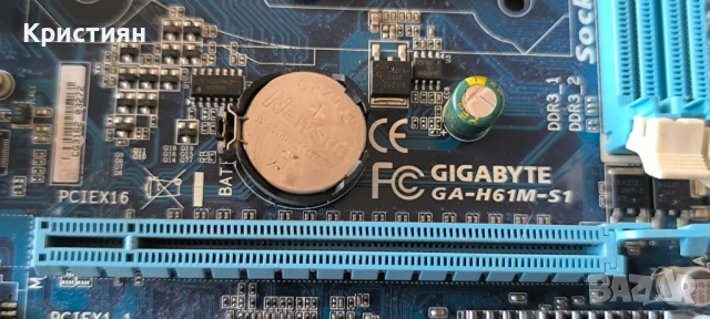 Дънна платка Gigabyte GA-H61M-S1 + Процесор Intel i5-2400 3.10GHz, снимка 3 - Дънни платки - 54902023
