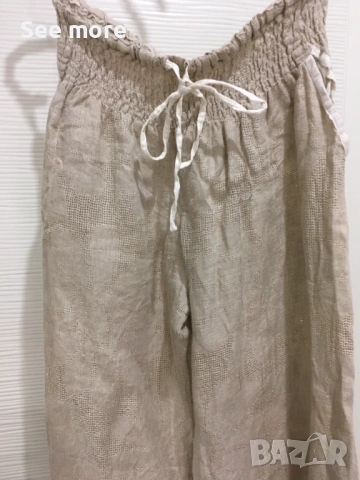 Mastro Moda 100% лен флорален панталон М, снимка 2 - Панталони - 54208506