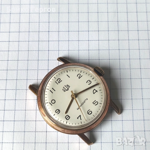 Германски колекционерски Винтидж часовник GUB GLASHUTTE кал.70.1 ,Позлата 20MK. Работи перфектно ! 