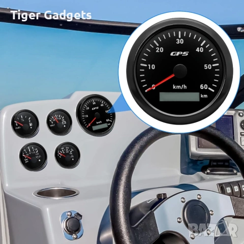 Километраж GPS Speedometer 85mm 0-60 km/h – GPS километраж с 7-цветна LED подсветка и одометър, IP67, снимка 6 - Части - 54658329
