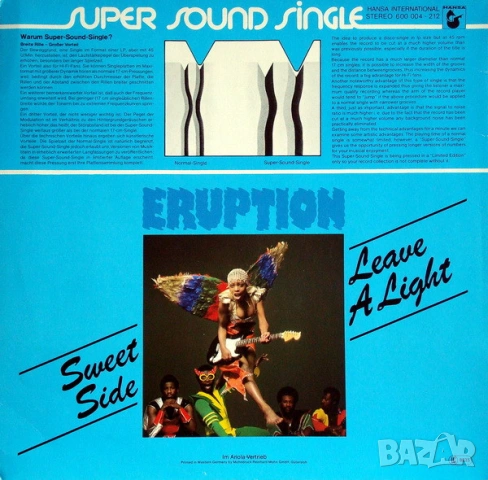 Грамофонни плочи Eruption ‎– Leave A Light 12" сингъл, снимка 2 - Грамофонни плочи - 54488391