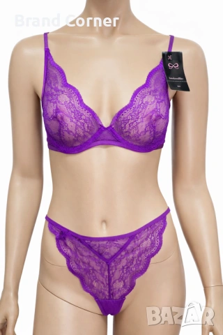 Дамски комплект бельо Hunkemöller в лилаво – сутиен 80C и долни гащи XL