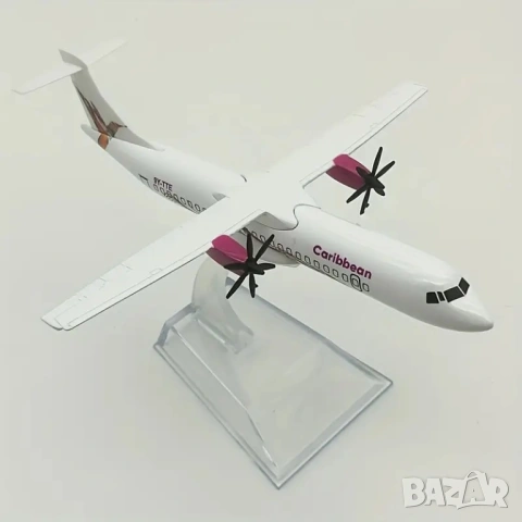 ATR 72 самолет модел макет Caribbean метален пътнически маршрут къси разстояния пътници билет кабина, снимка 3 - Колекции - 54059750