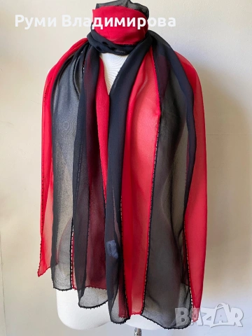 Шал в червено и черно Gerry Weber от коприна