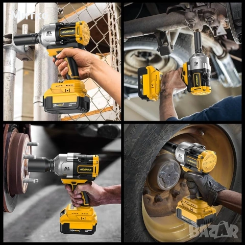 20V безжичен ударен гайковерт за батерия DeWalt, 1500Nm (1106 Ft-Lbs) 1/2" безчетков ударен пистолет, снимка 7 - Винтоверти - 55102968