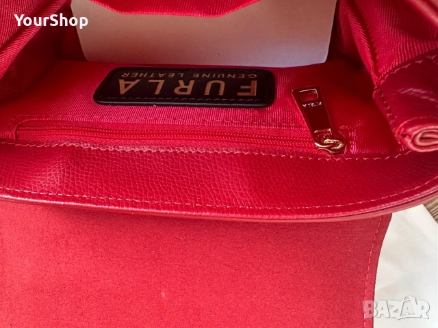 Дамска чанта Furla 1927 в червен цвят, снимка 7 - Чанти - 54049488