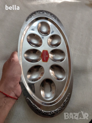 Винтидж плато за яйца WMF Cromargan Germany, снимка 6 - Други - 54305196