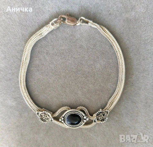 Уникална сребърна гривна с печат 925, снимка 2 - Гривни - 54808575