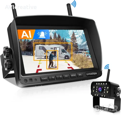 Безжична дигитална камера за задно виждане Urvolax UR61X с 7 HD монитор за камион и каравана +, снимка 8 - Аксесоари и консумативи - 55330083