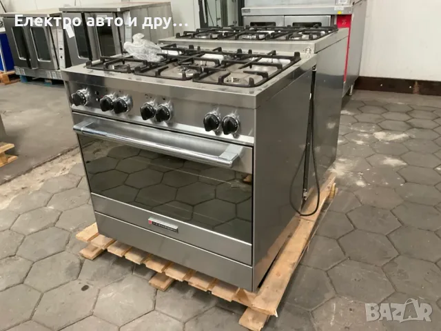 Професионална комбинирана печка TECHNOGAS PTV898XS Газови котлони + Електрическа вентилаторна фурна