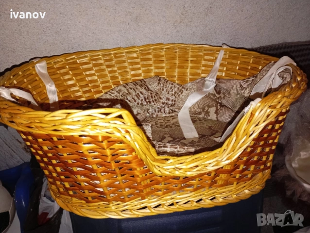 Плетено кошче за котенца , снимка 2 - За котки - 55162087