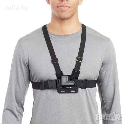 Регулируем нагръден колан за телефон и GoPro – Chest Mount за екшън кадри, колоездене и влог 10361, снимка 3 - Аксесоари за велосипеди - 54683886