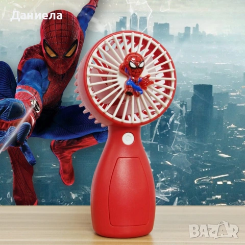 Детски мини USB вентилатор – Stitch или Spiderman, преносим и презареждаем, снимка 3 - Вентилатори - 54711035