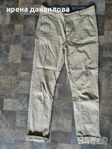 Черен и бежов панталон H&M L, снимка 2 - Панталони - 54223593