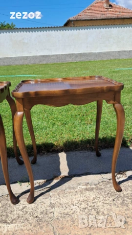 Двойка помощни масички масив, снимка 4 - Маси - 54590327