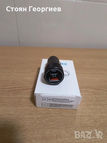 USB C зарядно за кола и USB C кабел, LUOSIKE 38W 2-портов (PD/QC) адаптер за запалка 12V/24V USB