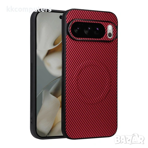 Google Pixel 10 Pro XL Калъф - PC+TPU+Кожа, Карбон, Метален пръстен, 4 цвята, снимка 3 - Калъфи, кейсове - 55115247