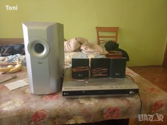 домашно кино dvd LG LH-T250SC с LG LHS-25SCW 3 колонки 140W