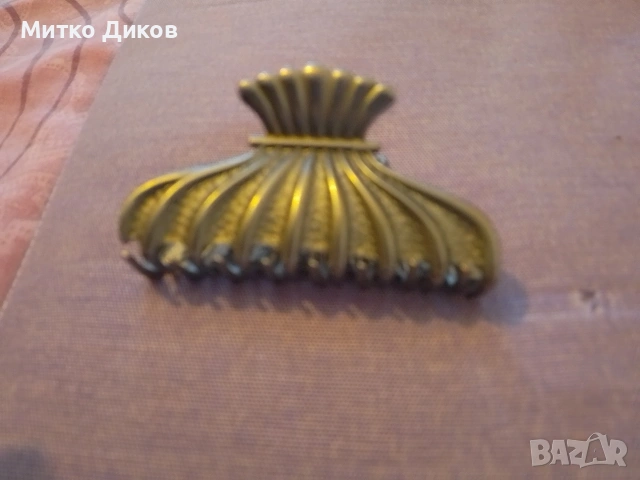 шнола за коса е от метал в цвят старо злато с винтидж дизайн и кристали, снимка 2 - Аксесоари за коса - 54606540
