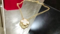 Van Cleef & Arpels VCA Gold Mother of Pearl Vintage Alhambra Clover Дамско Колие, снимка 4