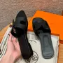 Hermes Oran Black Дамски Черни Чехли 100% Естествена Кожа Код ch1, снимка 8