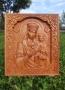 Икона на Св. Богородица - авторска дърворезба, снимка 1