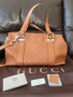 Оригинална дамска кожена чанта Gucci Bamboo Guccissima със сертификат, снимка 1