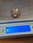 Старинен златен пръстен с диамант и рубини, снимка 4