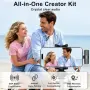Нови 2 броя Lavalier микрофони AI шумопотискане iPhone Android Vlog USB-C Lightning YouTube TikTok, снимка 2