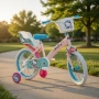 Детски велосипед Hello Kitty 16" с помощни колела, кошница и допълнително задно столче, снимка 8