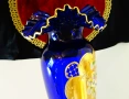 Кристална ваза Bohemia,злато,кобалт,етикет. , снимка 7