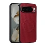 Google Pixel 10 Pro XL Калъф - PC+TPU+Кожа, Карбон, Метален пръстен, 4 цвята, снимка 3