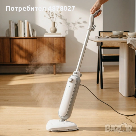 Мощен парен моп 1300W – дълбоко почистване, 25 г/мин пара и приставка за килими, почистване без хими, снимка 13 - Парочистачки и Водоструйки - 55266219