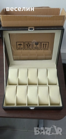 Луксозна кутия за 10 часовника от еко кожа, снимка 8 - Мъжки - 53228525