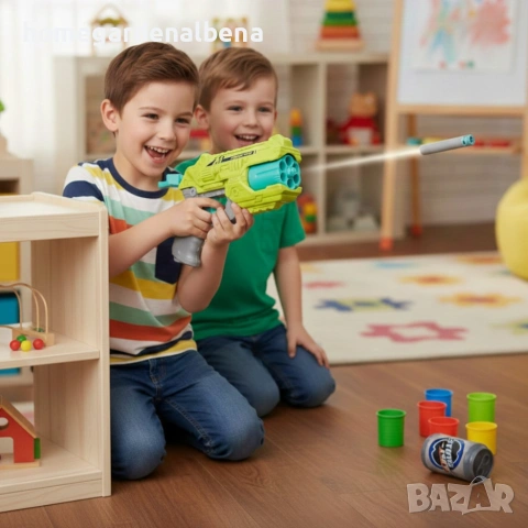 Пистолет с меки куршуми и мишени – активна игра за деца над 6 години, 8 патрона, 3 мишени, снимка 4 - Електрически играчки - 54109189