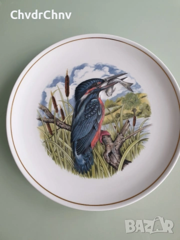 Royal Worcester Spode/Hammersley 23см/английска порцеланова чиния/релефна-птица