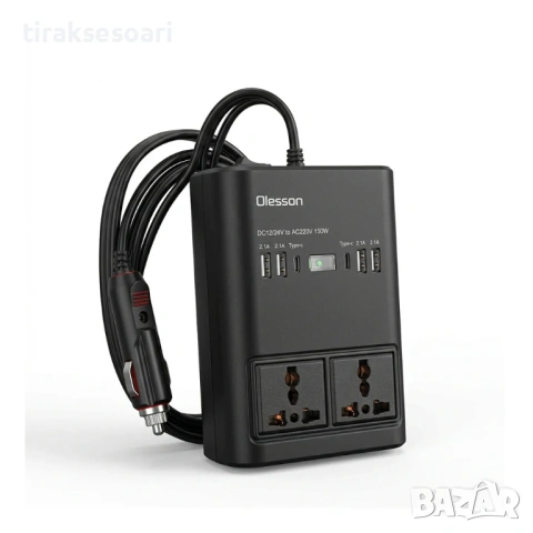 Инвертор 12V/24V към 220V 150W с 4 USB и 2 Type-C автомобилен преобразувател 1662