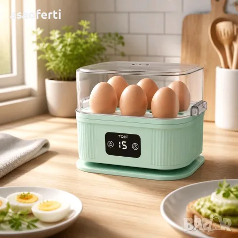 Електрическа яйцеварка за 6 яйца TOBI TB-972, 200W