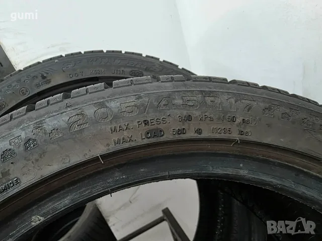 2бр зимни гуми 205/45/17 DUNLOP L06267 , снимка 4 - Гуми и джанти - 55377782